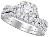 14KT White Gold 1.16CTW-Diamond 0.42CT-CRD BRIDAL SET