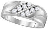 10KT White Gold 0.50CTW-Diamond MENS FASHION BAND