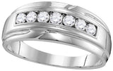 10KT White Gold 0.50CTW-Diamond MENS FASHION BAND