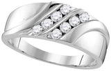 10KT White Gold 0.50CTW-Diamond MENS FASHION BAND