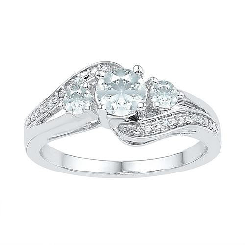 10KT White Gold 0.21CT-Diamond FASHION RING-S11