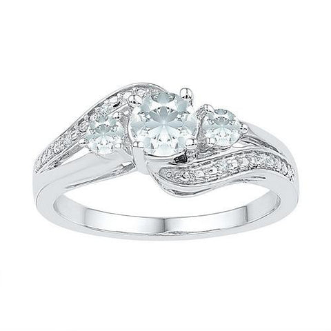 10KT White Gold 0.21CT-Diamond FASHION RING-S11