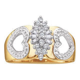 10KT Yellow Gold 0.15CTW DIAMOND CLUSTER RING