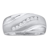 10KT White Gold 0.25CTW DIAMOND CLUSTER MENS BAND