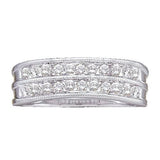 14KT White Gold 0.50CTW ROUND DIAMOND LADIES 2ROW BAND