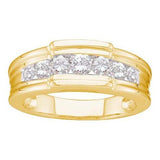 14K Yellow-gold 1.00CTW DIAMOND FASHION MENS BAND