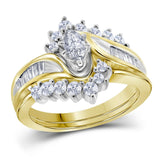 1  Ctw-diamond Mq-center Bridal Set