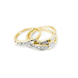 10K Yellow-gold 0.10CT DIAMOND RD-CENTER TRIO SET