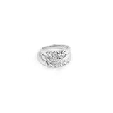 10KT White Gold 0.10CTW ROUND DIAMOND LADIES CLUSTER TRIO SET