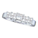 14KT White Gold 0.50CTW DIAMOND LADIES BRIDAL RING WITH 0.25CT PRINCESS CENTER