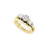1-2CTW -Diamond FLOWER BRIDAL SET