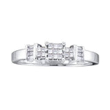 14KT White Gold 0.25CTW PRINCESS BAGGUETTE DIAMOND LADIES RING