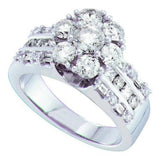 14K White-gold 2.08CT DIAMOND FLOWER RING