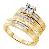 14KT Yellow Gold 0.60CTW DIAMOND INVISIBLE TRIO SET