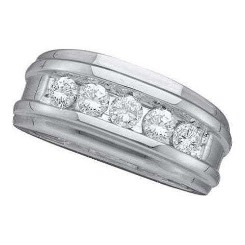 14KT White Gold 1.00CTW DIAMOND FASHION MENS BAND