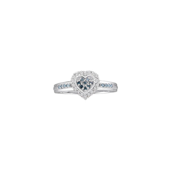 1-4CT-Diamond BLUE HEART RING