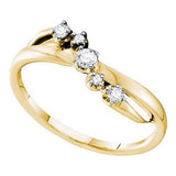 14KT Yellow Gold 0.17CTW  DIAMOND 5 STONE BAND