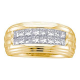 14KT Yellow Gold 0.50CTW  DIAMOND MEN'S INVISIBLE BAND