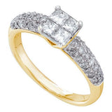 14KT Yellow Gold 1.00CTW  DIAMOND INVISIBLE RING