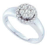 14KT White Gold 0.52CTW DIAMOND LADIES FLOWER RING