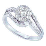 14KT White Gold 0.51CTW DIAMOND LADIES BRIDAL FLOWER RING