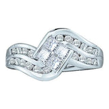 14KT White Gold 1.00CTW ROUND PRINCESS DIAMOND INVISIBLE BRIDAL RING