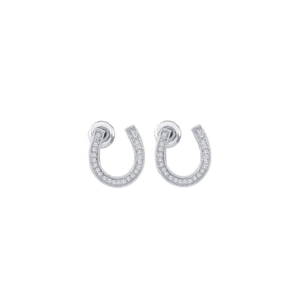 1-6CTW-Diamond HORSE-SHOE EARRING