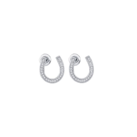 1-6CTW-Diamond HORSE-SHOE EARRING