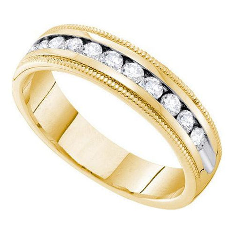 14KT Yellow Gold 0.25CTW DIAMOND MACHINE SET BAND