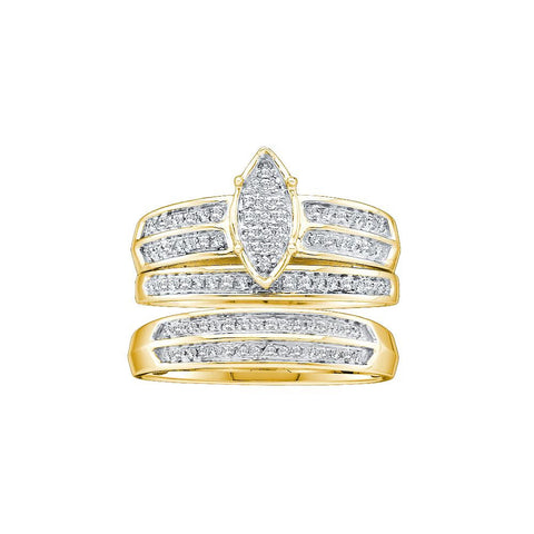 1-4CTW-Diamond MICRO-PAVE TRIO-SET