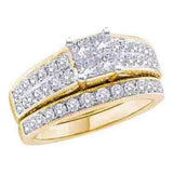 14KT Yellow Gold 0.77CTW DIAMOND LADIES FASHION BRIDAL SET