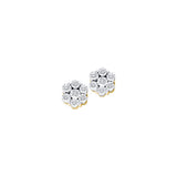 1-10CTW-Diamond FLOWER EARRINGS