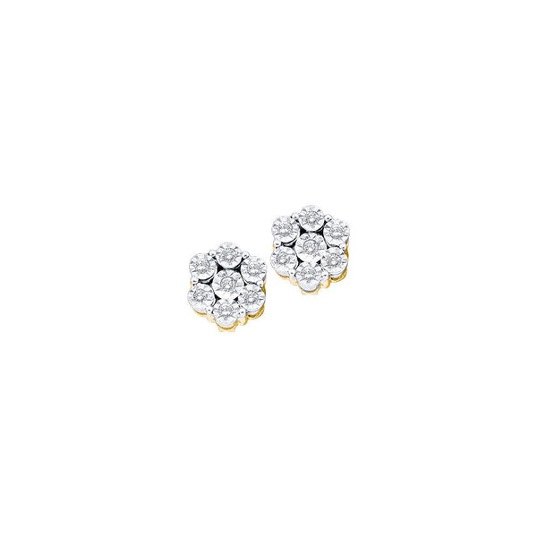 1-10CTW-Diamond FLOWER EARRINGS