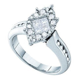 14KT White Gold 1.00CTW  DIAMOND SOLIEL BRIDAL RING