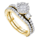 14K Yellow-gold 1.37CT DIAMOND SOLIEL  BRIDAL SET