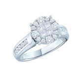 14KT White Gold 1.05CTW  DIAMOND SOLIEL  BRIDAL RING