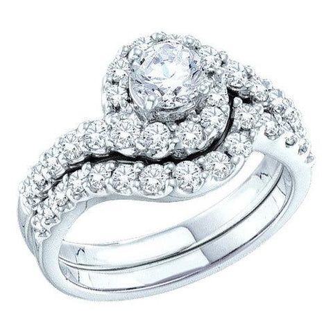 14K White-gold 1.45CT DIAMOND LADIES BRIDAL SET