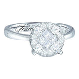 14KT White Gold 0.25CTW DIAMOND SOLIEL BRIDAL RING