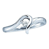 10KT White Gold 0.05CTW DIAMOND LADIES BRIDAL RING WITH ROUND CENTER