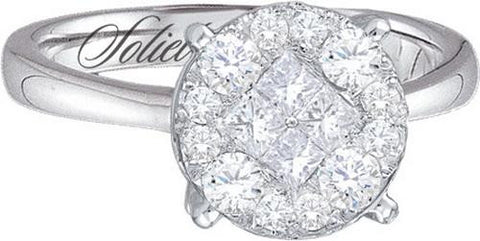 14KT White Gold 1.50CT DIAMOND SOLIEL BRIDAL RING