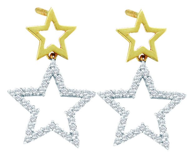 1-4CT-Diamond STAR EARRINGS
