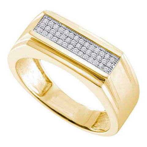 10K Yellow-gold 0.15CT DIAMOND MICRO  PAVE MENS BAND