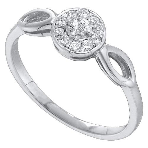 10KT White Gold 0.25CTW ROUND DIAMOND LADIES FASHION RING