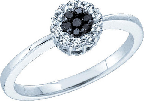 1-4CT-Diamond BLACK FLOWER RING