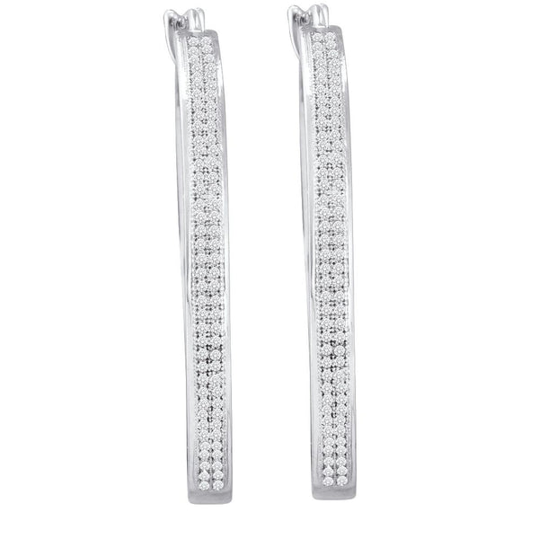 1-2CT-Diamond MICRO-PAVE HOOPS
