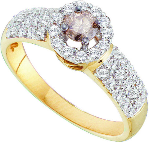 3-4CTW-Diamond 1-4CT-BRN BRIDAL BROWN RING