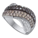 14kt White Gold 1.75ctw  Cognac Diamond Ladies Fashion Band