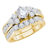 14K Yellow-gold 2.00CT DIAMOND 0.75CT-CRD BRIDAL SET