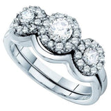 14K White-gold 0.68CT DIAMOND 0.25CT-CRD BRIDAL SET
