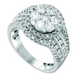 14K White-gold 2.00CTW  DIAMOND FLOWER RING